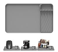 3T6B Tapis résistant à la chaleur 40 x 60 cm - Tapis de protection contre la chaleur pour friteuse à air - Tapis en silicone ignifuge pour plans de travail de cuisine, tapis sous machine à café pour