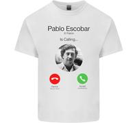3TEES Pablo Escobar El Patron is Calling T-shirt en coton léger pour homme, blanc, XL