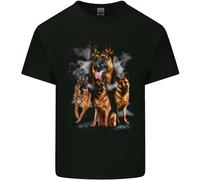 3TEES T-shirt en coton léger pour homme avec inscription « German Shepherd Montage for Dog Lovers », Noir , L