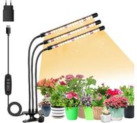 3Têtes Lampe pour Plantes, Lampe de Plante en Croissance,Lampe LED Horticole, Auto - on/off 3/9/12H,Spectre Complet Lampe pour
