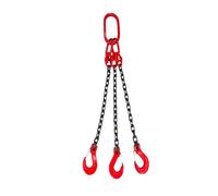 3Ton G80 Chaîne de levage en alliage d'acier avec crochets - Palan robuste pour l'exploitation minière, les machines, les ports et la construction - Longueur de 2 m, design à 3 pieds pour une