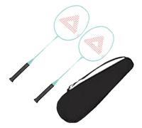 3U Ncb410 Lot de 2 raquettes + 2 oiseaux de badminton pour débutants en plein air Vert menthe 67 cm