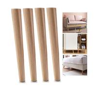 3UOOWWFA Lot de 4 pieds de table, pieds de meubles en bois, pieds d'armoire, pieds de lit avec coussinets antidérapants, construction stable, pour canapé, fauteuil, table de chevet/droit/8 cm, oblique