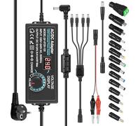 3V-24V 6A 144W Bloc d'alimentation réglable Adaptateur Secteur Universel Adaptateur Secteur réglable 100V-240V CA à CC avec LED et 14 Conseils pour Les appareils électroniques ménagers