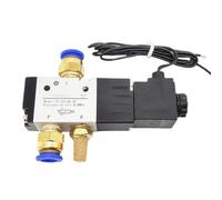 3V110-06 12V 1/8" Solenoid Valve 3 Way Pneumatic Air Control Valve Electric Gas Magnetic Alumium Body(Wire w 10mm Fitting,AC110V)