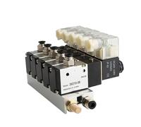3V110-06-NC Bloc d'électrovanne électromagnétique normalement fermé avec collecteur de base de silencieux DC12 V 24 V AC 110 V 220 V 3 ports (CC 24 V 6 entrées 6 sorties, 2 stations)