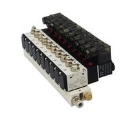 3V210-08 Manifold Station Solenoid Valve 3 Port 2 Position Multi-way Combination DC12V 24V AC220V With Fitting Solenoid Valves(DC12V 6mm)