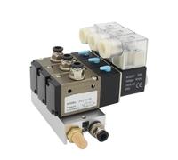 3V210-08-NO Normally Open Electromagnetic Solenoid Valve Block With Muffler Fitting Base Manifold DC12v 24v AC110v 220v 3 Port(DC12V 10mm fittings,7 Stations)