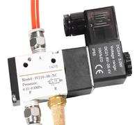 3V210-08 Pneumatic Solenoid Valve 3 Way 2 Position Air Directional Control Valve Pneumatic ValveDC12V DC24V AC110V AC220V(With 12mm fittings,DC 24V)