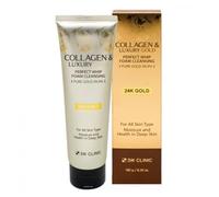 3W Clinic Collagen & Luxury Gold Perfect Whip Foam Cleansing Mousse nettoyante 180 g