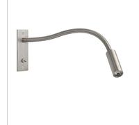 3W col de cygne lampes de lecture mur Lmap appliques pince lumière chambre lampe avec interrupteur argent noir Flexible col de cygne maison chevet ( Color : Warm White (2700-3500K) , Size : Brushed Ni
