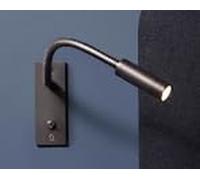 3W col de cygne lampes de lecture mur Lmap appliques pince lumière chambre lampe avec interrupteur argent noir Flexible col de cygne maison chevet ( Color : Nature White(3500-5500K) , Size : Matt blac