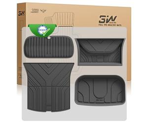 3W Kit 4 Tapis de Coffre pour Tesla Model Y Juniper 2025-2026 | Premium Performance, Non pour New Standard 2026, Protection Coffre pour Chien en Thorex™, Toutes Saisons