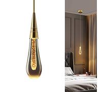 3W LED Luminaires suspendus modernes Luminaire suspendu au plafond en forme de goutte d'eau Luminaire suspendu Art Déco Chandelier pour salon Chambre à coucher Cage d'escalier (A)