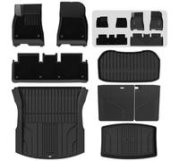 3W Tapis de sol avec pédale en métal et bac de coffre et couverture de voiture Sherness 8 pièces pour Tesla Model 3 Highland 2024-2026, Thorex™ Tapis de sol toutes saisons et accessoires de coffre de