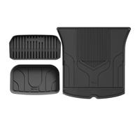 3W Tappetini per Bagagliaio per Tesla Model Y 2020-2024 3 Pezzi, Facile da Pulire Tappetino Bagagliaio su Misura Posteriore + Anteriore, Vasca Baule Impermeabile in TPE per Tutte Le Stagioni