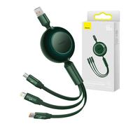 3W1 Baseus Bright Mirror 3 Usb Cable, Micro Usb / Lightning / Usb-C, 66W / 2A, 1.1M (Vert)