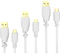 3x 0,5m Câble Micro USB (USB 2.0, câble de charge et synchro, blanc)