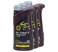 3X 1 LITRE MANNOL HUILE MOTEUR 4-TAKTS PREMIUM 7209 20W40 API SN JASO MA2