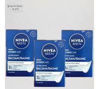 3x 100 ml Nivea MEN Hydro Care Baume Après-Rasage Aloe Vera