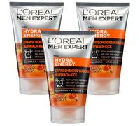 3x 100ml L'Oréal Men Expert Gel Nettoyant Hydra Energy Aufwach-Kick Réfrigérant