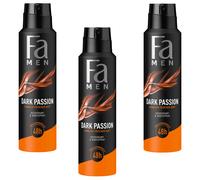 3X 150ML FA Dark Passion Parfum Sensuel Frais Déodorant & Bodyspray 48H 0% Alu