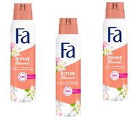 3x 150ml Fa Divine, Moments Déodorant Spray 48h Arrête Bacteries 0%