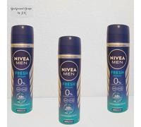 3X 150ML NIVEA MEN FRESH OCEAN 48H DEO SPRAY SANS ALUMINIUM DÉODORANT