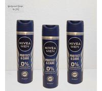 3x 150ml Nivea Men Protection & Soin Déodorant Spray 0% Aluminium 48h Quick