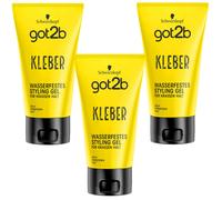 3x 150ml Schwarzkopf got2b Adhésive Style Imperméable Gel pour Stark Support