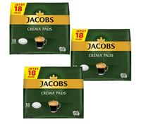 3x 18 Jacobs Crema Caffe Pads Goût Rôti UTZ Compatible Senseo