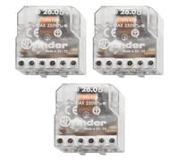3x 26.06.8.230.0000 Relais électromécanique à impulsions, pas à pas, 220V 230V AC, 2 contacts, 10A, 3 impulsions/séquences, bistable, avec circuit bobine et contacts séparés, térupteur, 26.06