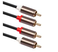 3X 2Rca à 2 Rca Mâle Câble Audio Plaqué or Câble Audio Rca 1M Cinéma Maison Dvd Tv Cd Amplificateur Boîte de Résonance
