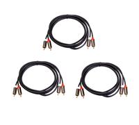 3X 2Rca à 2 Rca Mâle Câble Audio Plaqué or Câble Audio Rca 1M Cinéma Maison Dvd Tv Cd Amplificateur Boîte de Résonance