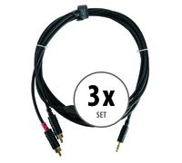 3x 3m Cable Audio Stereo Jack 3,5mm vers 2x RCA Phono Mâle Connectique Audio PA