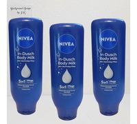 3X 400ML NIVEA En Douché Lait Corporel Soin Riche Peau Sèche Avec Huile D'Amande