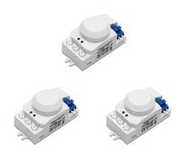 3X 5.8GHz System LED Micro-Onde Capteur de Mouvement à 360 Degrés Détecteur de Mouvement Du Corps, Blanc