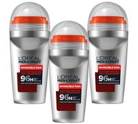 3X 50ML L'Oréal Men Expert Déodorant Roll-On Invincible Man 96H Anti-Transpirant