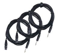 3x 5m Micro Femelle XLR 3pin vers Jack 1/4" Microphone Câble Audio Signal Noir