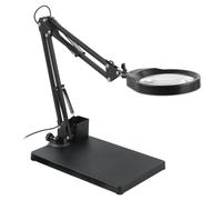 3X 5X 8X 10X 10/20X loupe de Bureau loupe de Support en Porte-à-Faux avec 48LED Support de Travail de Table de flèche réglable Magnifie(5X)