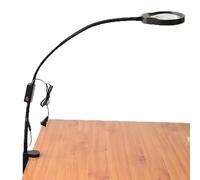 3X 5X 8X 10x 15x 20x loupe avec lumière et Serrage, Lampe de grossissement éclairée sans étape sans étape, Longer à LED de col en Dentaire Flexible pour la Lecture de la réparation des Ongles