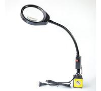 3X 5X 8X 10x Lampe de Verre grossie avec col en ajusteur Flexible et Aimant Stable Base Mains Libres pour l'éclairage, la Lecture, l'étude, la réparation, Les travaux de clôture, Les