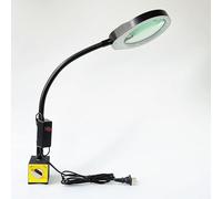 3X 5X 8X 10x Loupe avec Lumière Et Support, Lampe Loupe à Col De Cygne Flexible Lampe Loupe éclairée à Intensité Variable Lampe Loupe en Verre Mains Libres pour La L, Green Glass, 10X