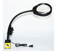 3X 5X 8X 10x Loupe avec Lumière Et Support, Lampe Loupe à Col De Cygne Flexible Lampe Loupe éclairée à Intensité Variable Lampe Loupe en Verre Mains Libres pour La L, White Glass, 5X