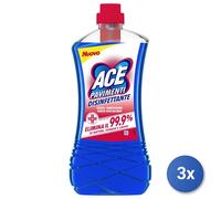 3X ACE Sols 1000 ML. Sans Eau De Javel Désinfectant Fabriqué En Italie