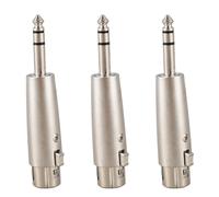 3X Adaptateur de XLR Femelle Avec 6,3 mm (M) Prise de Miniphone Argent