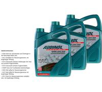 ADDINOL Huile moteur Giga Lumière MV 0530 LL 5W-30 BMW Longlife-04 VW Pack de 4