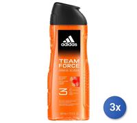 3X Adidas Shampoo/Douche 400 ML. Team Force