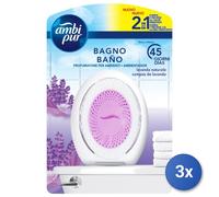 3X AMBI-PUR Désodorisant Gel Pour Salle De Bain Lavande
