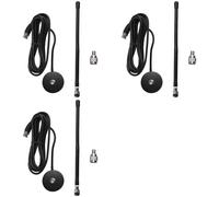 3X Antenne Aérienne CB 27MHz Fouet Souple Base Magnétique BNC PL259 Connecteur Antenne Aérienne CB pour Midland Maxon